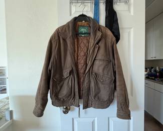 Green Fields Leather Bomber Jacket