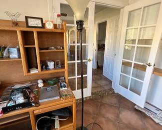 Torchiere Floor Lamp with Frosted Glass Shade