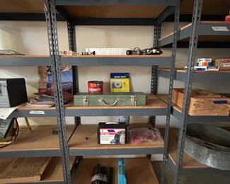 Garage Shelving Unit with Assorted Items