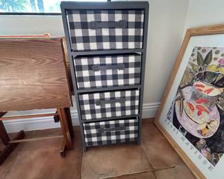 Buffalo Plaid Drawer Fabric Storage Chest