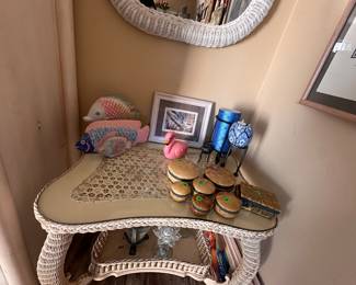 Beautiful Boho Art and Furniture. Lots of Southwest/Indigenous Paintings and prints. Furniture and Figurines. European Antiques, Unique Christmas Decor/Ornaments, Kitchenware, Salt & Pepper Shakers, Pots & Pans, Lamps, Patio Furniture, Potted Plants, Blankets/Linens, Decorative Throw Pillows, CDs, New Age Decor, Art Books, UFO Books, Glassware, Vases, Jewelry Boxes, Mirrors, Shelving Units, TVs, Tiger/Big Cat Decor, Wolf Decor, Angel Decor, Signed Artwork, Ocean decor, Greek inspired paintings, Rococo Tapestries, Light Fixtures (pendant lights), etc. LED recessed lighting, 70s Victorian Revival Wicker Furniture, Chinese Wood Vanity, The Rain Shower head, vacuums, fans, humidifiers. Toaster, air fryer, toaster oven, coffee maker, espresso machine. 