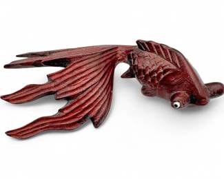 Vintage HandCarved Asian Koi Fish Decor
