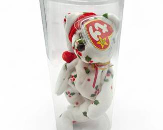 Ty Beanie Baby 1998 Holiday Teddy with Display Case