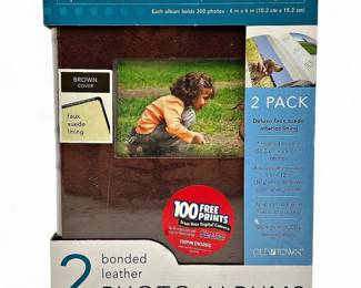 Old Town 2Pack Bonded Leather 4x6 Photo Albums 600Photo Capacity, Brown, New in Box