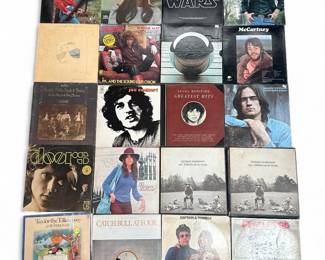 Vintage Classic Rock Pop Vinyl Record Collection Lot of 20 LPs incl. The Doors, Beatles 65, George Harrison All Things Must Pass