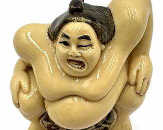 Vintage Resin Winking Sumo Wrestler Figurine