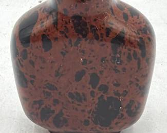Vintage Chinese Mahogany Obsidian Snuff Bottle