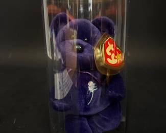 Ty Beanie Baby Princess Bear 1997 with Display Case