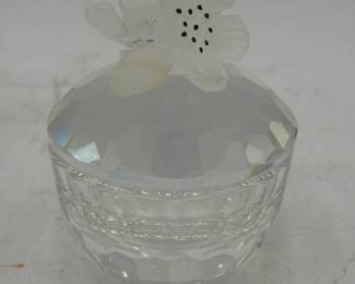 Swarovski Anemone Flowers Frosted Crystal Trinket Box