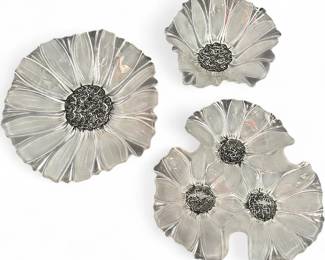 Set Of Three Mikasa Sunflower Glass Serving Dishes