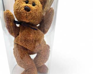 Ty Beanie Baby Fuzz the Bear 1999 In Protective Case