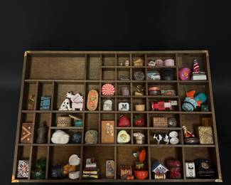 Shadow Box With Small Collectible Trinkets