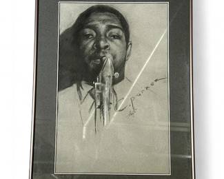 Framed Original Charcoal Portrait Of Charlie Parker