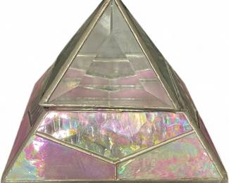 Handmade Stained Glass Hinged Pyramid
