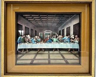 Framed Vintage 1972 Print Of The Last Supper