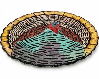 HandPainted Ceramic Turkey Platter