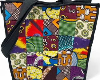 African Wax Print Patchwork Tote Bag