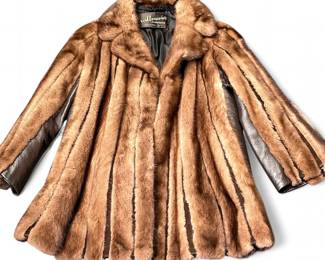 Vintage Willmans Mink Fur And Leather Panel Jacket