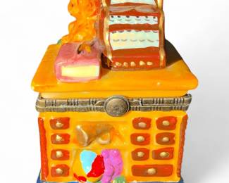 Teddy Bear Chest Of Toys Limoges Porcelain Trinket Box