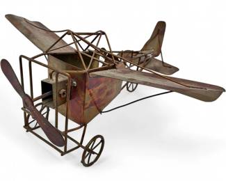 Vintage Hong Kong Copper Wire Biplane Music Box