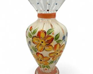 Tracy Porter HandPainted Floral Glass Vase