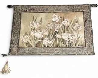 Wall Tapestry By Linda Thompson Titled Tulips In Window