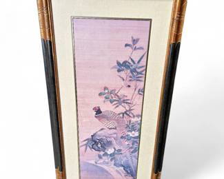 Framed Japanese Bird And Botanical Art Print
