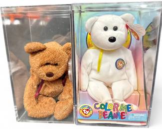 Pair OfTy Beanie Babies Color Me Beanie Curly