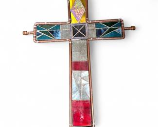 Handmade Copper Stained Glass Wall Cross