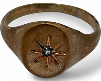 Antique Signet Ring With Starburst