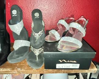 SHOES WITH "BLING" BY NINA & YELLOW BOX