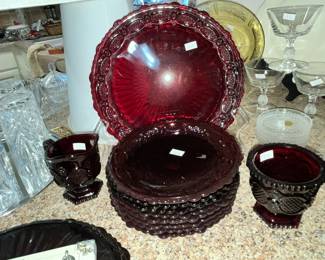 RUBY GLASS "CAPE COD" BY AVON