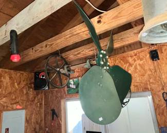 LARGE SHOP FAN BLADE & PULLEY SHAFT