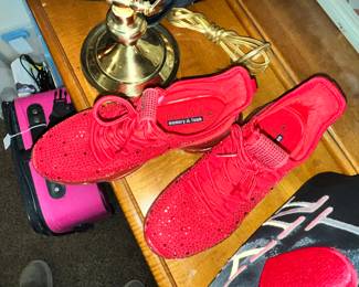 BELOS RED GLITTER SHOES