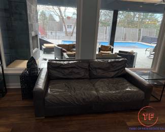 RESTORATION HARDWARE Leather Loveseat