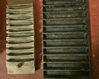 antique cigar form and corn stick pan