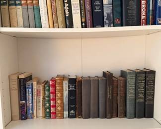 Three Shelves Of Books Classics Theology and Sherlock Holmes and More
