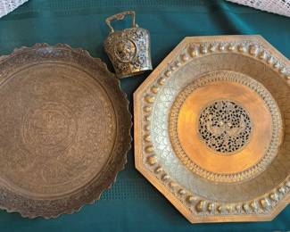 Brass Trays And Bell