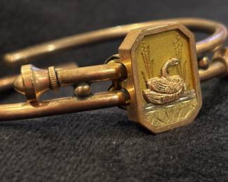 Antique Victorian Etruscan Revival Hinged Bracelet