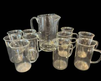 Glass Pitcher And Glass Cups