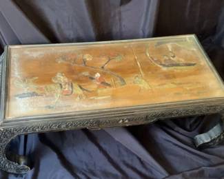 Chinese Carved Inlaid Wooden Coffee Table