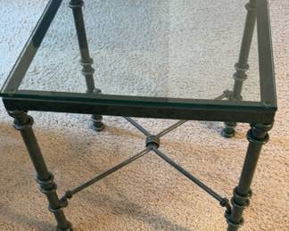 Metal Glass End Table