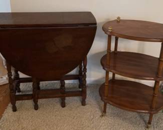 Drop Leaf Table And Three Tier Table