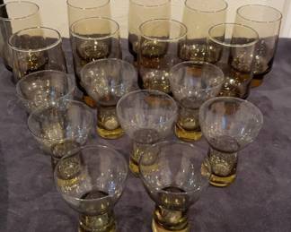 Mid Century Smokey Glassware