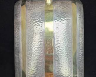 Sterling And 18K Inlaid Monogrammed Flask