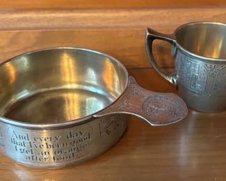 Childrens Sterling Silver Bowl And Cup