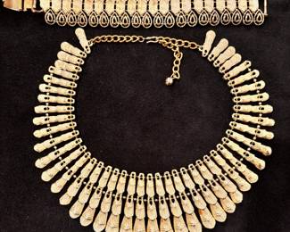BSK Cleopatra Style Collared Necklace And Vintage Cora Bracelet