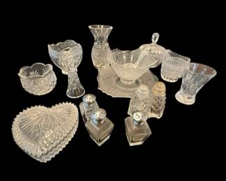 Crystal Vases Heart Trinket Box Candy Dish And More