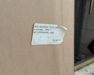 "Le Sereau" by Paul Berthon, Framed Original Color Lithograph.