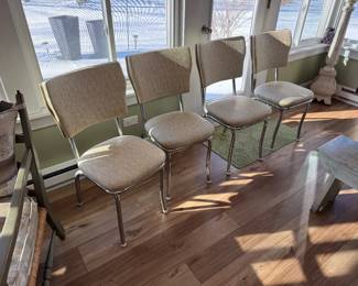 Vintage chrome and vinyl kitchen chairs